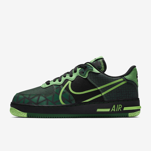 Nike/耐克正品Air Force1 react AF1黑绿 忍者神龟空板鞋CW3918