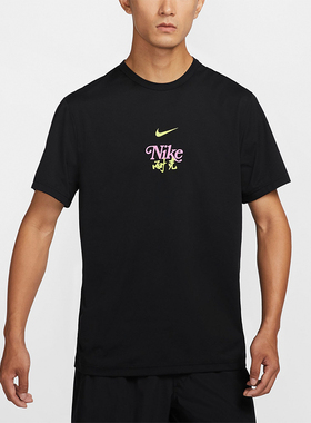 Nike/耐克正品DRI-FIT男士透气印花户外运动短袖HM4459-010