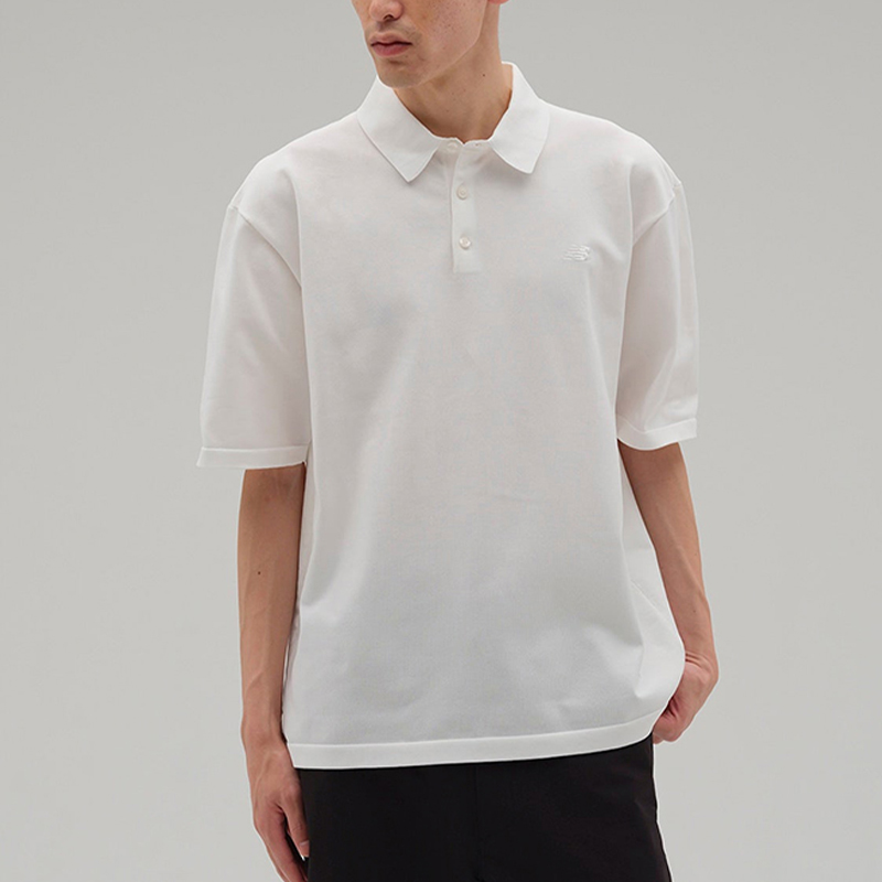 New Balance/NB正品夏季新款男子针织透气短袖POLO衫AMT45007-WT