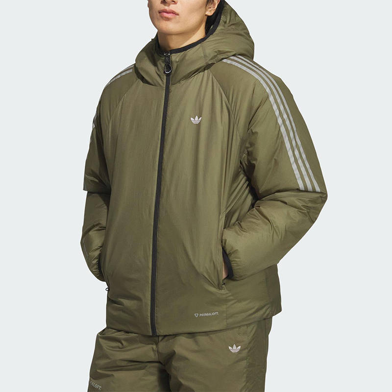Adidas/阿迪达斯正品三叶草男士加厚保暖连帽宽松运动棉服KH2025