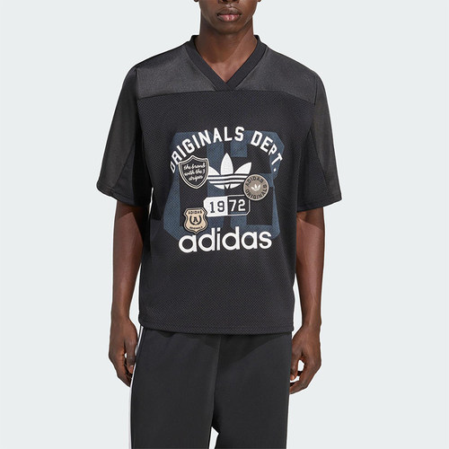Adidas/阿迪达斯正品三叶草男士运动经典足球V领宽松短袖KD6252