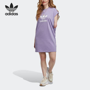 三叶草夏新款 女子运动短袖 阿迪达斯正品 Adidas 连衣裙IC5482