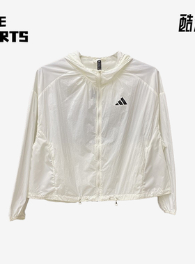 Adidas/阿迪达斯正品夏季女士拉链梭织连帽运动防晒外套KC6012