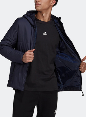 Adidas/阿迪达斯正品冬季新款男子户外运动保暖连帽棉服 HG6270