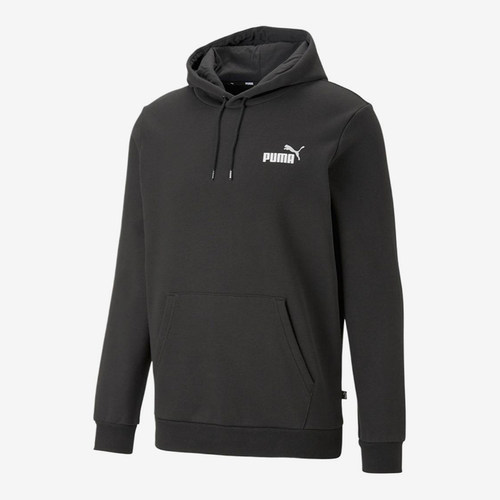Puma/彪马正品简约品牌字母保暖加绒连帽经典黑色卫衣674471-61