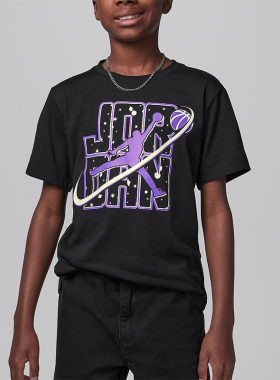 Nike/耐克正品JORDAN大童印花潮流夜光时尚短袖T恤HQ8270-010