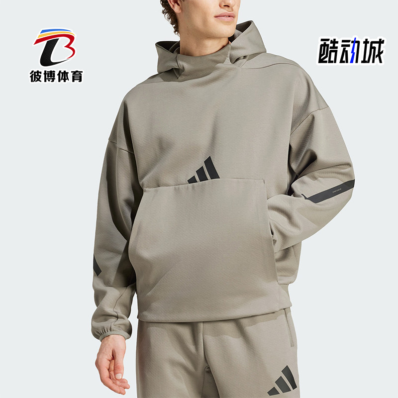 阿迪达斯男士连帽宽松保暖卫衣