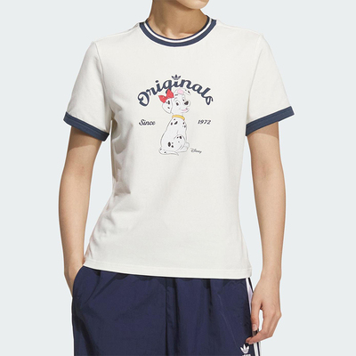 Adidas/阿迪达斯正品三叶草女士休闲修身透气平纹针织短袖KG6696