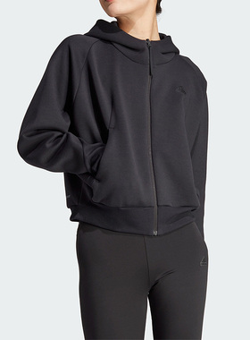 Adidas/阿迪达斯正品秋季新款女子针织连帽夹克外套IN5128