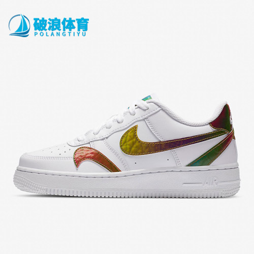 Nike/耐克正品AirForce1Swosh新款白炫彩色板鞋CZ5890-100