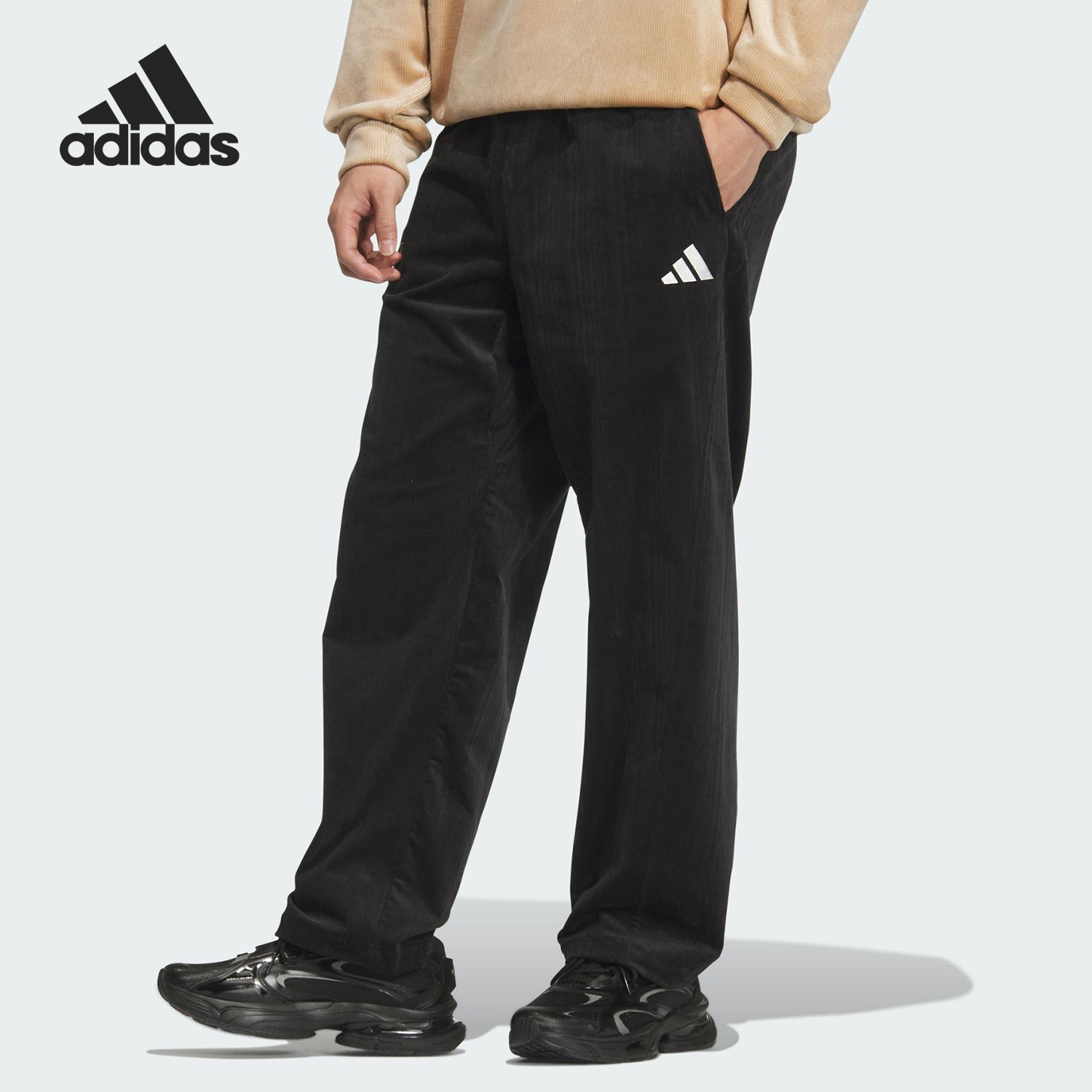 Adidas/阿迪达斯官方正品2025男士柔软休闲日常灯芯绒长裤KR0224