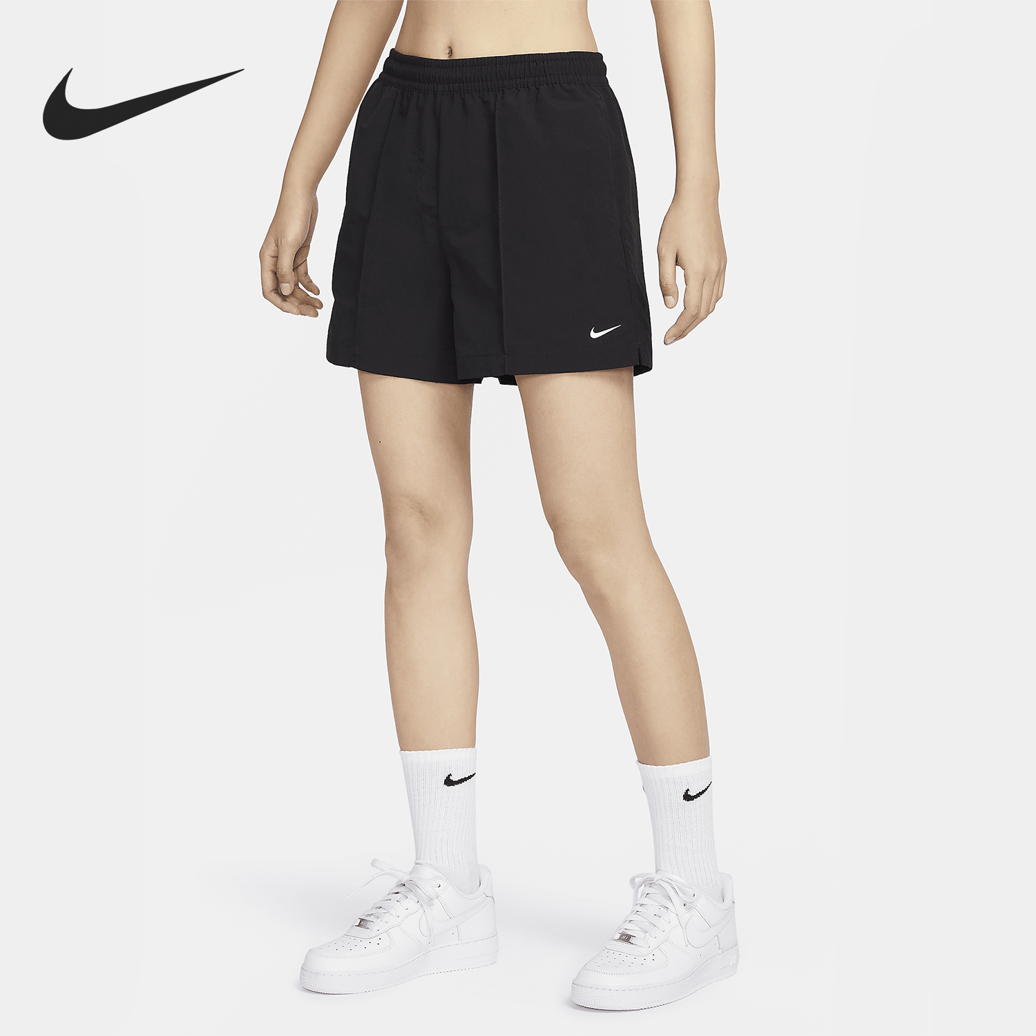 Nike/耐克正品春季新款女士运动中腰梭织短裤FV6623-010