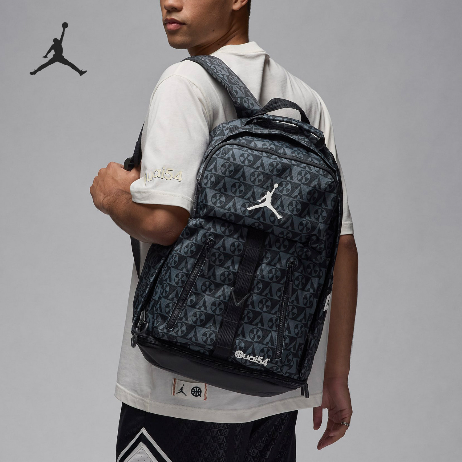 Nike/耐克正品JORDAN男女复古印花休闲通勤双肩包HM9238-045