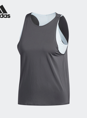 Adidas/阿迪达斯正品新款女子舒适后背开衩运动休闲无袖T恤FJ7309