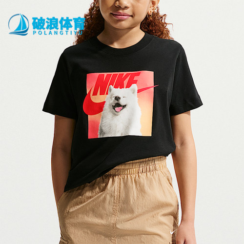 Nike/耐克正品Sportswear大童休闲印花透气日常短袖T恤IO1977-010