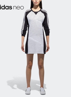 Adidas/阿迪达斯正品 当季新款NEO女子休闲运动长袖连衣裙CV9219