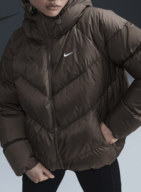 Nike/耐克正品2024秋冬季女士保暖运动连帽羽绒服HF7871-004