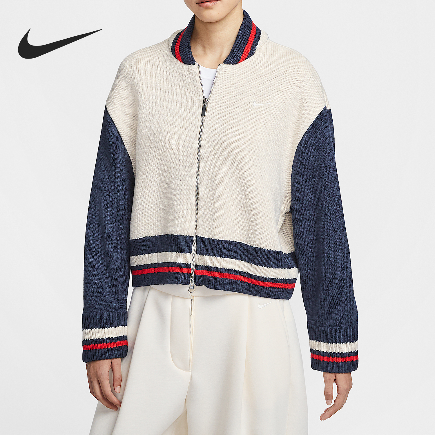 Nike/耐克正品Sportswear女士复古宽松针织开衫HV2495-104