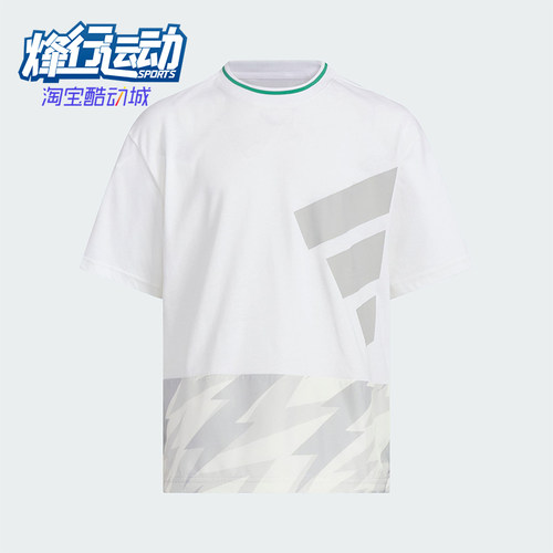 Adidas/阿迪达斯正品夏季儿童圆领宽松休闲印花运动短袖KA1003