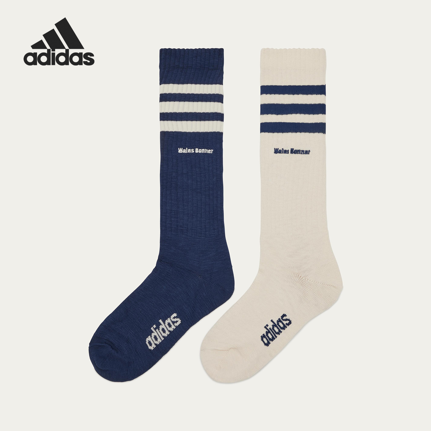 Adidas/阿迪达斯正品2025新款男女高筒运动袜两双装JH3609