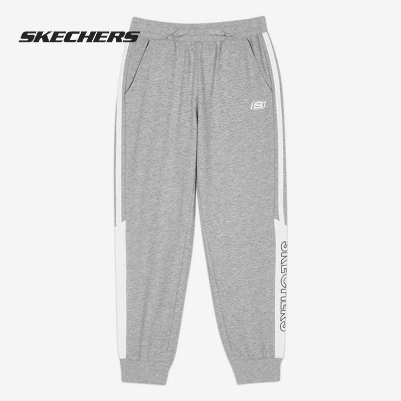 Skechers/斯凯奇正品春季新款儿童休闲针织撞色长裤 L221B035