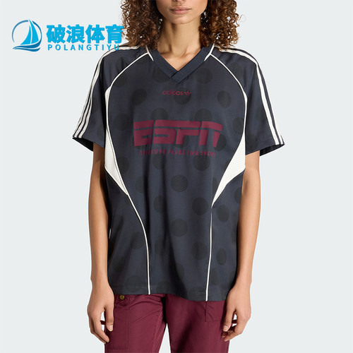 Adidas/阿迪达斯正品三叶草女士透气街头风波点运动短袖T恤KV1189