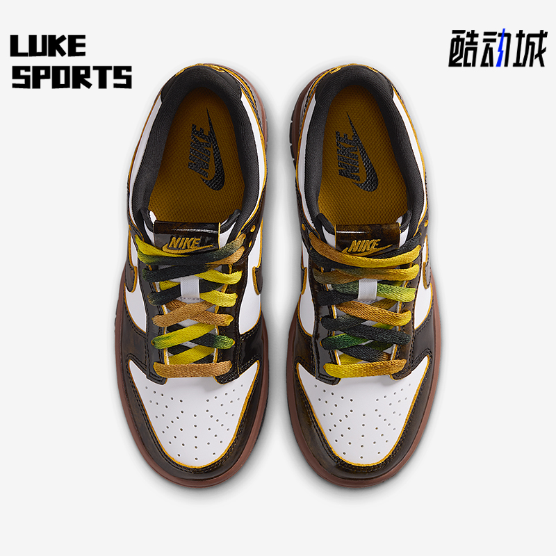Nike/耐克正品Dunk Low GS女子大童休闲经典轻便板鞋HQ9294-100