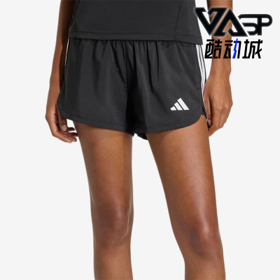 Adidas/阿迪达斯正品Pacer新款女黑色轻盈经典纯色短裤KD9742