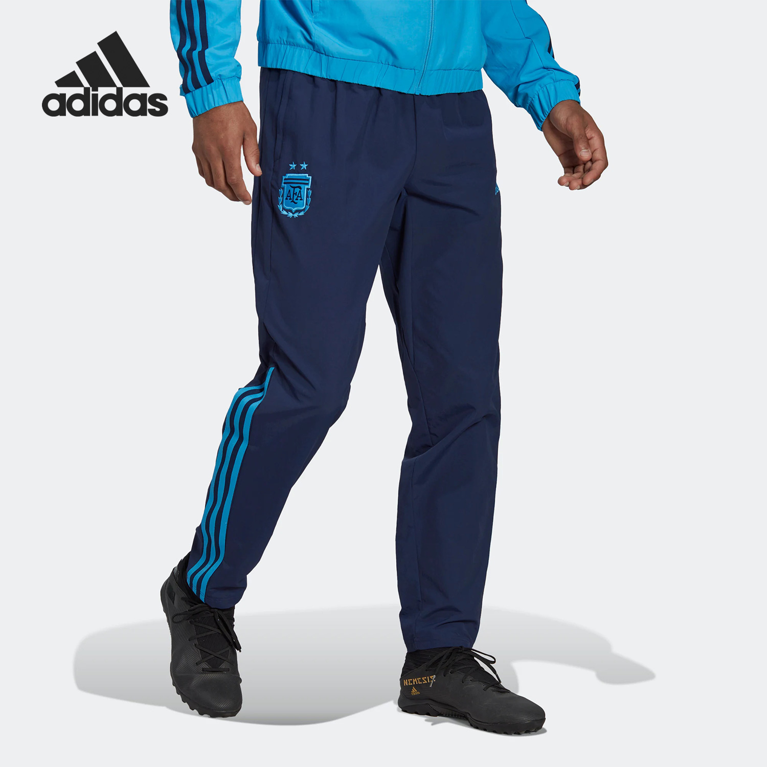Adidas/阿迪达斯官方正品阿根廷队足球男子针织运动长裤HF3940