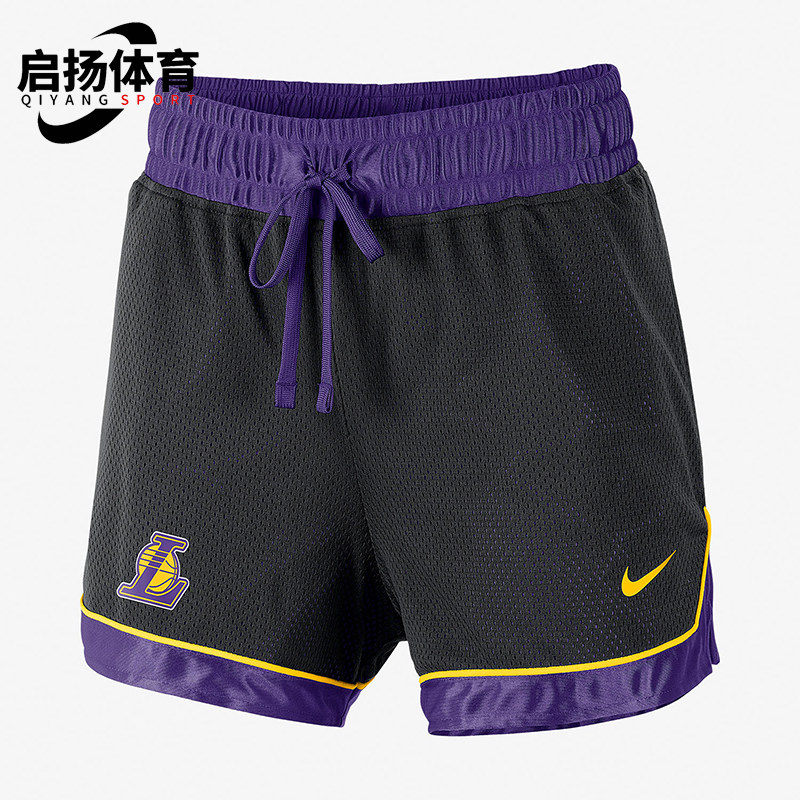 Nike/耐克正品NBA新款女黑紫色球类运动篮球短裤AV0211-010