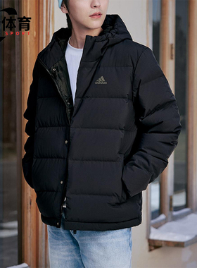 Adidas/阿迪达斯正品2025男士户外经典连帽运动保暖羽绒服KE5404