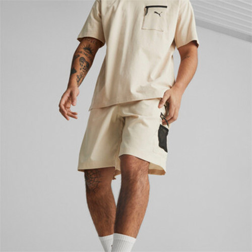 Puma/彪马正品2024夏季新款男士抽绳印花拼接运动休闲短裤