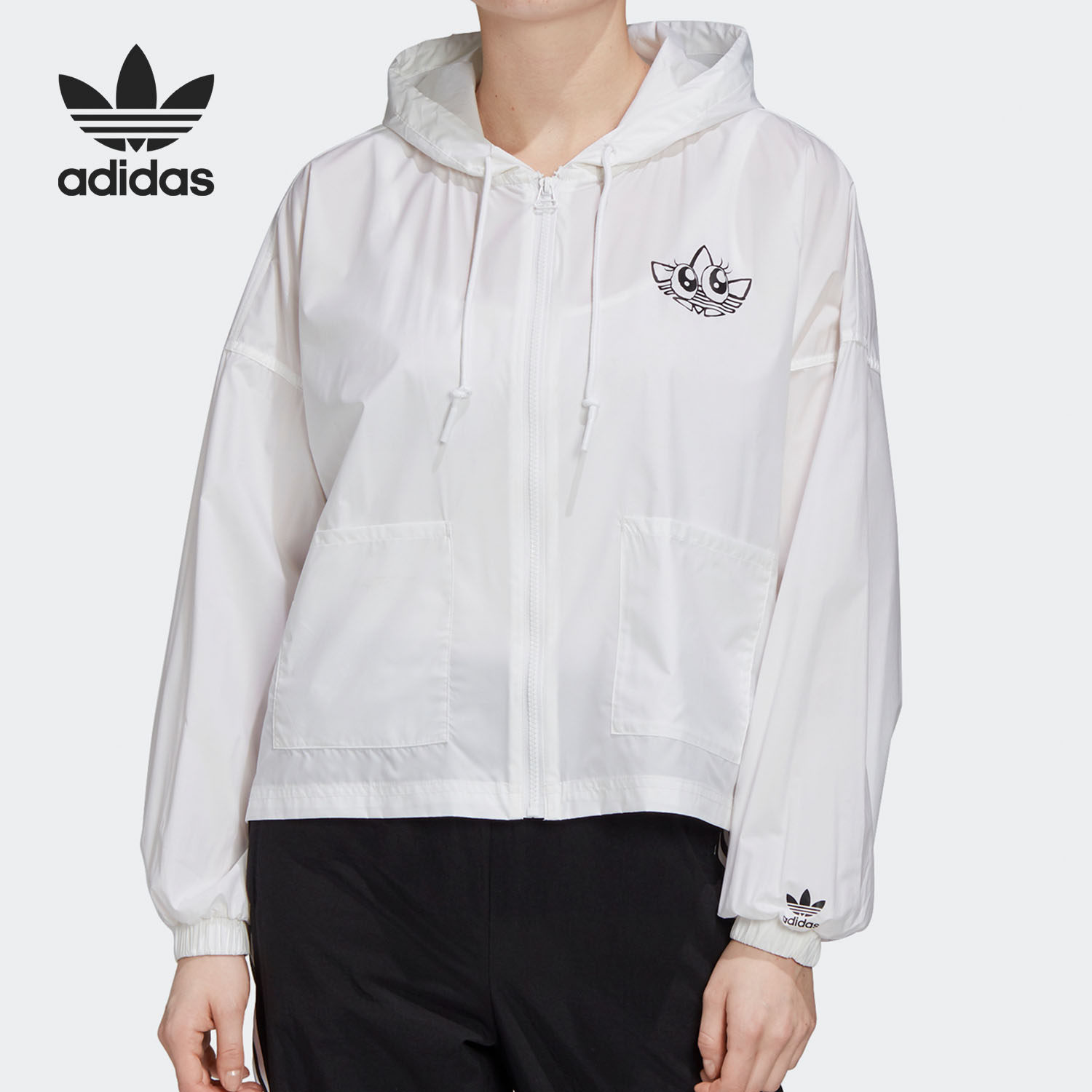 Adidas/阿迪达斯女子时尚经典舒适休闲运动夹克印花外套 GK3680