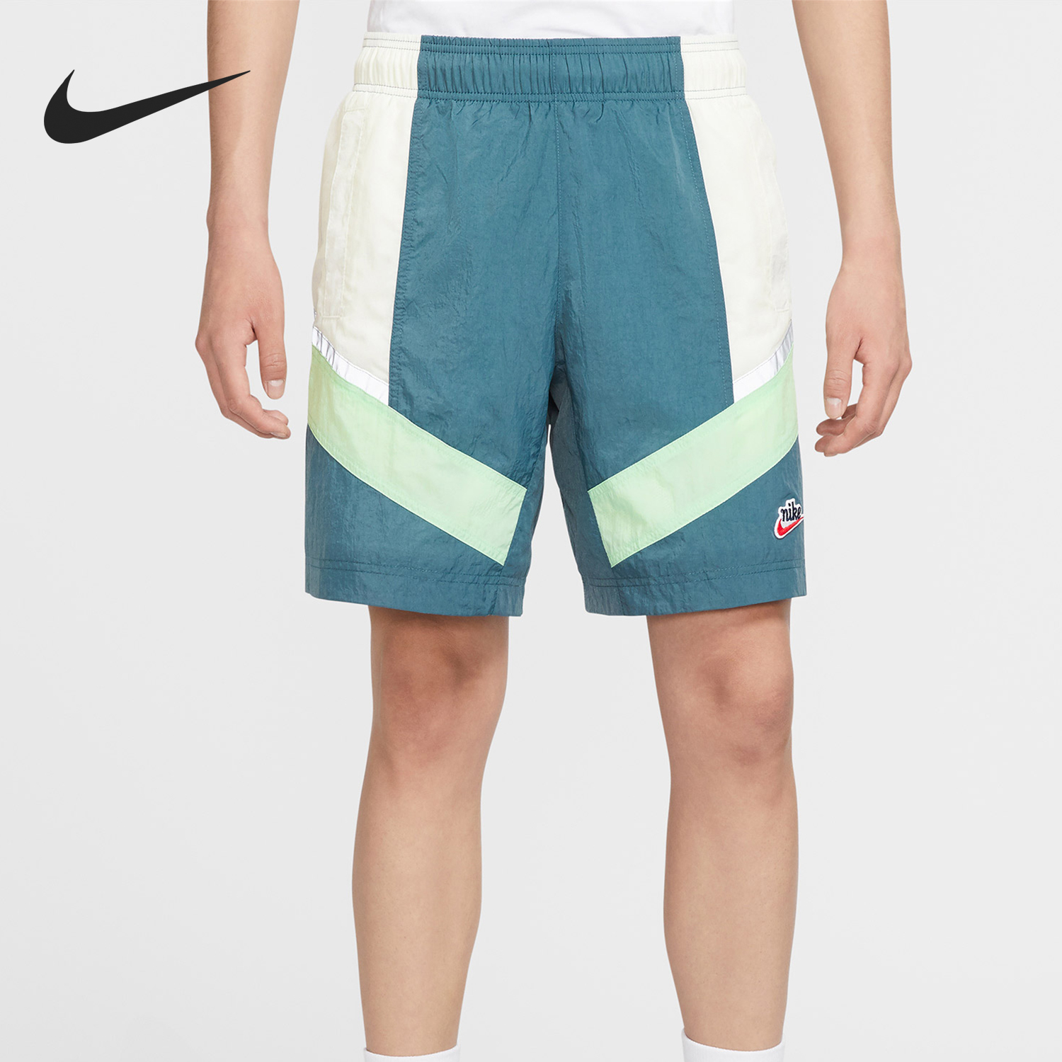 Nike/耐克正品当季男士梭织拼接训练宽松短裤CU4437-133