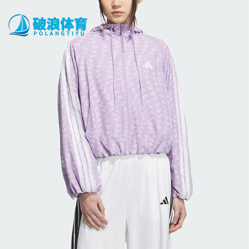 Adidas/阿迪达斯正品S WV JKT女士休闲短款花苞满印外套KB7761