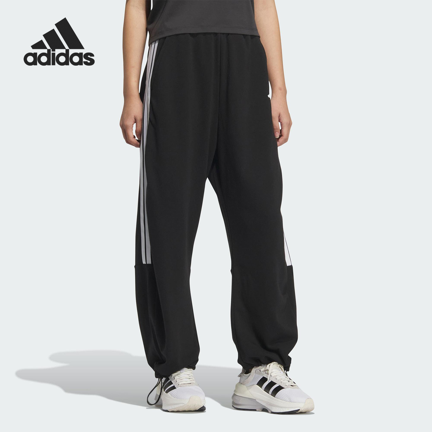 Adidas/阿迪达斯官方正品三叶草女士宽松运动休闲阔腿裤JZ2329