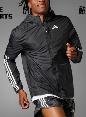 Adidas/阿迪达斯正品OtrE3s新款男黑色经典跑步夹克外套IK4986