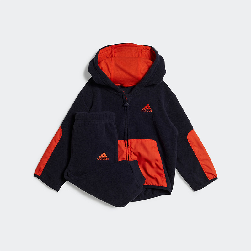 阿迪达斯婴童运动透气连帽套装