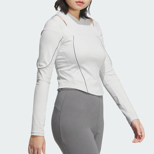 Adidas/阿迪达斯官方正品FUSTL LS TEE女士简约长袖JJ1085