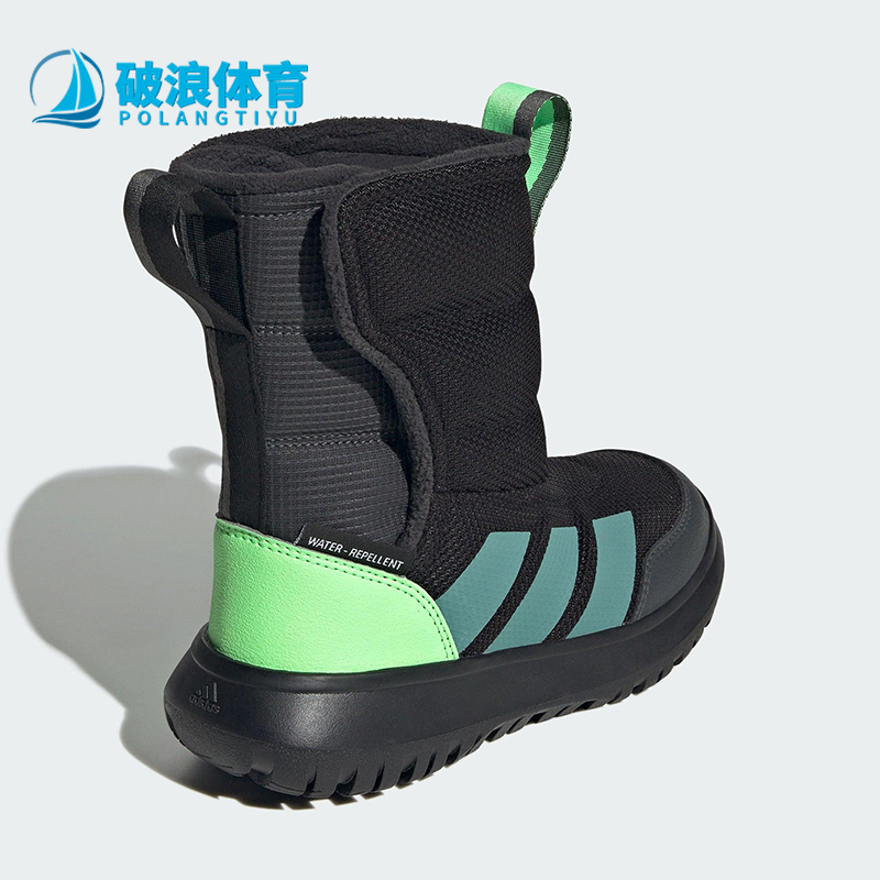 Adidas/阿迪达斯正品WINTERPLAY小童加绒保暖高帮雪地靴JQ2630