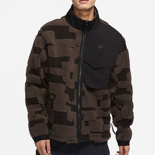 耐克男子羊羔绒保暖立领外套