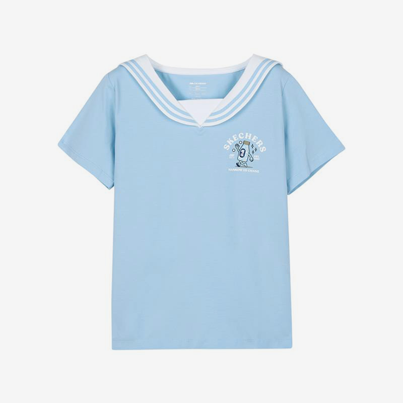 Skechers/斯凯奇正品夏季汉口二厂联名海领大童运动短袖T恤