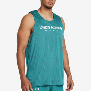 背心1386059 透气网眼篮球运动无袖 Baseline男士 464 安德玛正品