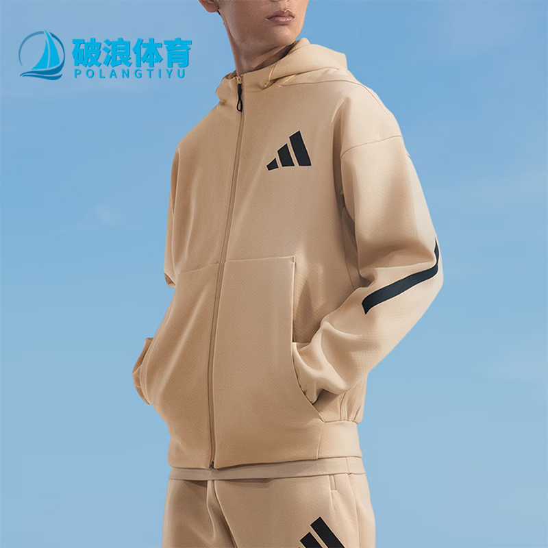 阿迪达斯男士连帽休闲运动外套