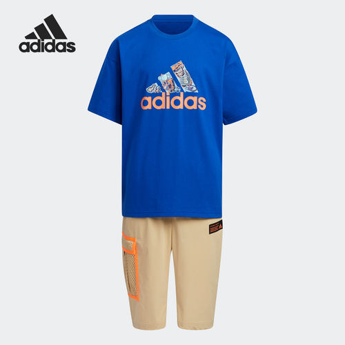 Adidas/阿迪达斯正品 当季新款短袖五分裤大小童运动套装 GP0508