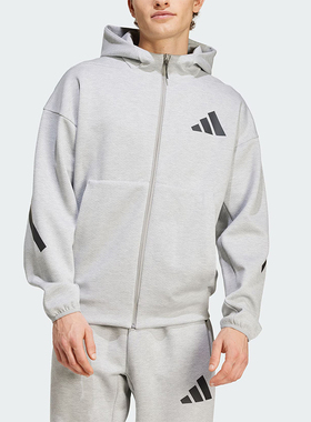 Adidas/阿迪达斯正品新款男士时尚连帽针织休闲运动外套 JF2450