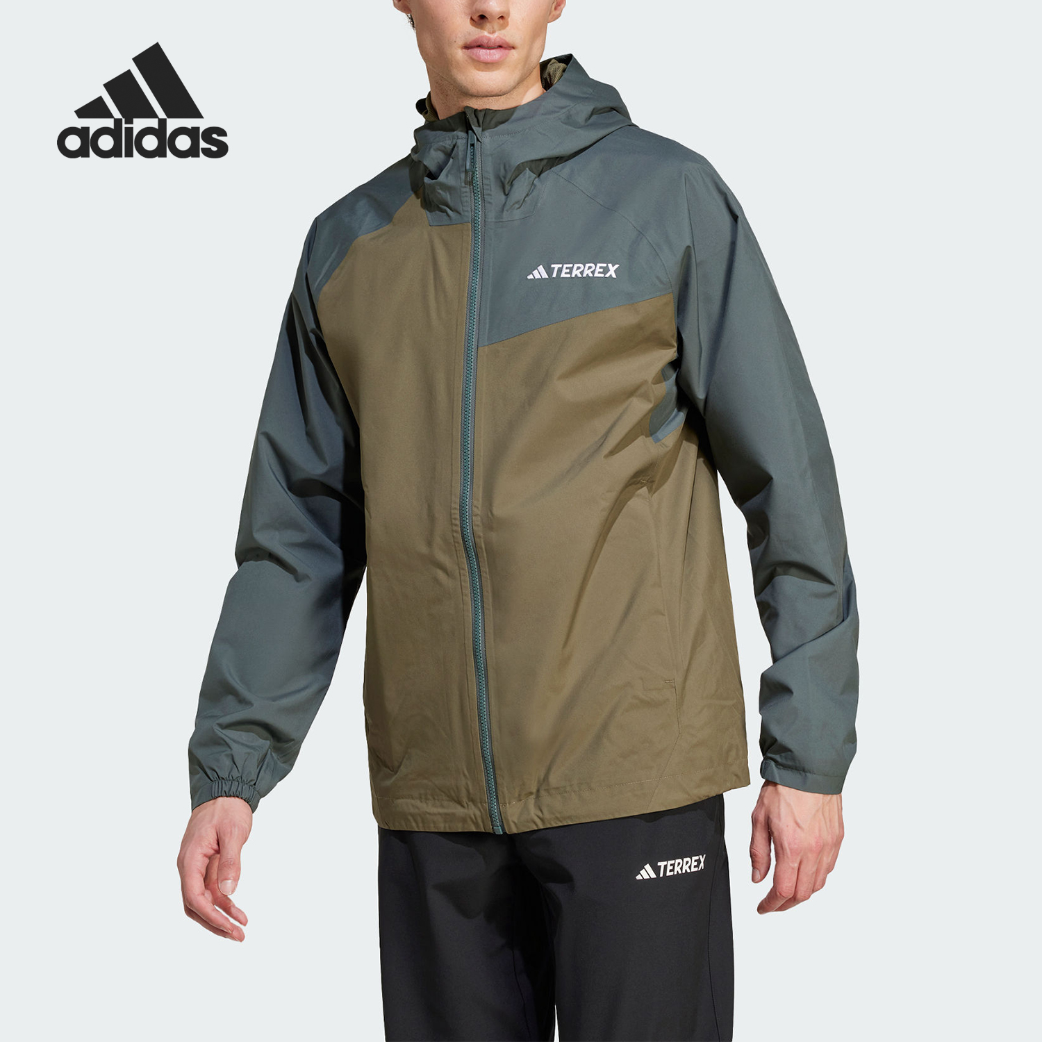 Adidas/阿迪达斯官方正品秋季男士登山户外徒步运动外套JD8355