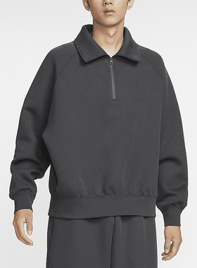 Nike/耐克正品Tech男士针织翻领休闲保暖宽松卫衣FZ7569-060