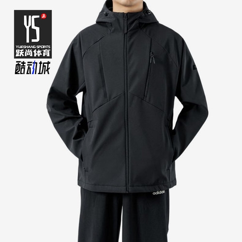 Adidas/阿迪达斯正品冲锋衣新款男黑色骑行经典夹克外套KG8966