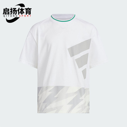 Adidas/阿迪达斯正品夏季儿童圆领宽松休闲印花运动短袖KA1003